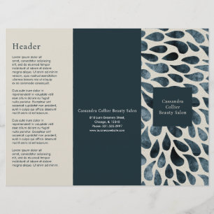 Elegant Navy Blue Abstract Modern Trifold Brochure