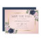 Elegant Navy Blue and Blush Wedding Save The Date