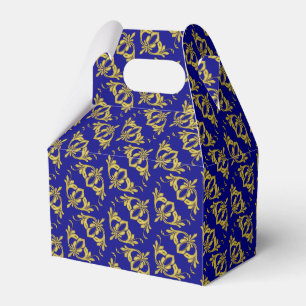 Elegant Navy Blue and Faux Gold Favour Box