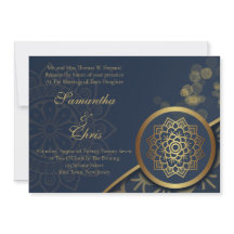 Elegant Navy Blue and Gold Personalised Wedding