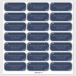 Elegant Navy Blue and Gold Wedding Guest Address<br><div class="desc">Here's a lovely choice when you'd like labels for your wedding guest invitations. This design features chic faux gold foil eucalyptus greenery on an elegant navy blue background together with your guest's name and address. There are 21 labels on each 14x14 inch sheet. Each label is approximately 4 inches wide...</div>