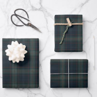 Elegant Navy Blue and Green Plaid Christmas