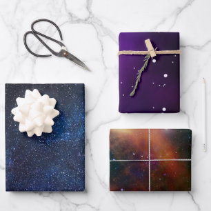 Elegant navy Blue and  purple  milkyway galaxy Wrapping Paper Sheet