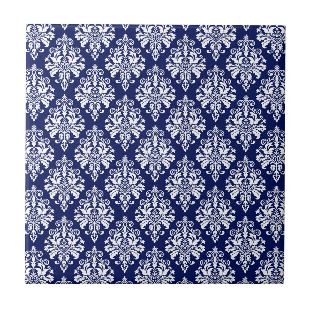 Navy Blue Decorative Ceramic Tiles Zazzle.co.uk