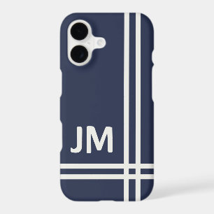 Elegant navy blue and white stripes design