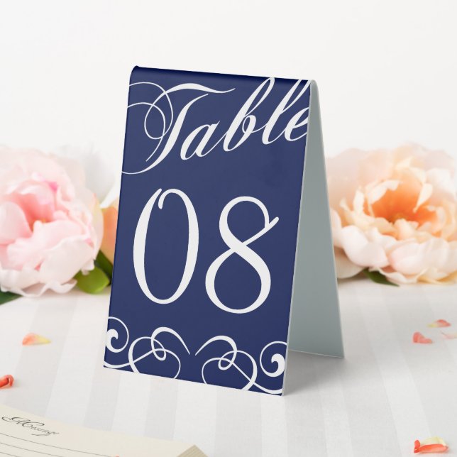 Elegant Navy Blue And White Wedding Table Number (In SItu (Wedding))