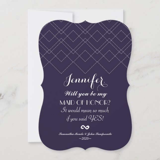 Elegant Navy Blue Art Deco Geometric Pattern Invitation (Front)