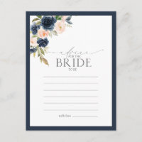 Elegant Navy Blue Blush Pink Advice To The Bride