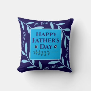 Elegant Navy Blue Botanical Dad Cushion