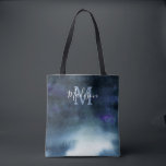 Elegant Navy Blue Bridal Party Monogram Tote Bag<br><div class="desc">Elegant personalised tote bag to gift your bridesmaids. It's a beautiful abstract watercolor painting in navy blue ombre with custom name and initial. The name is written in modern script font. A great gift for your bridesmaids that they can use not only on your wedding day but for daily use!...</div>