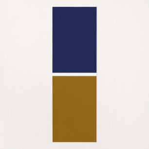 Elegant Navy Blue Brown White Banded Colour Block Yoga Mat