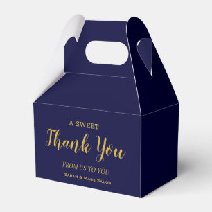 Elegant Navy Blue Business Salon Spa Thank You  Favour Box