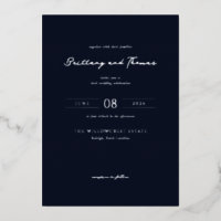 Elegant Navy Blue Calligraphy
