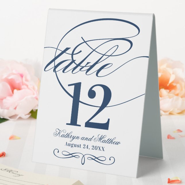 Elegant Navy Blue Calligraphy Script Wedding (In SItu (Wedding))