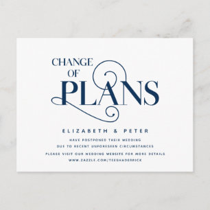 Elegant Navy Blue, Change of plans, Postponement Postcard