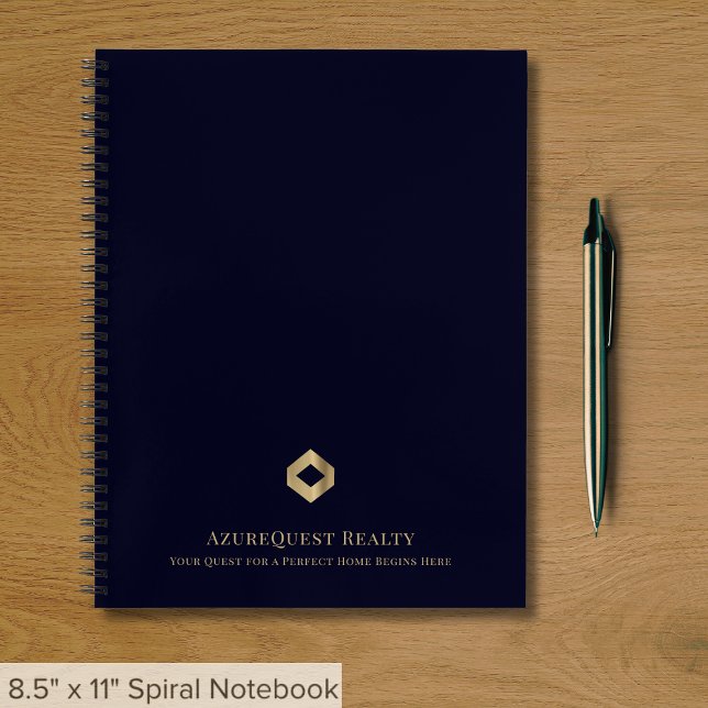 Elegant Navy Blue Custom Business Notebook (Creator Uploaded)