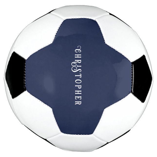 Elegant Navy Blue Custom Name  Football (Rotated)