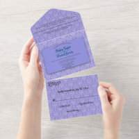 Elegant Navy Blue Damask Classy Decorative Wedding