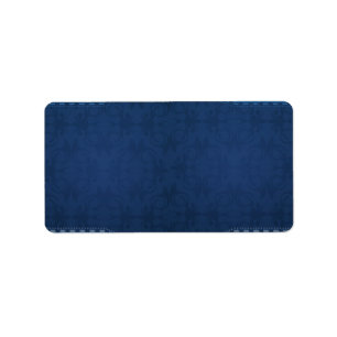 Elegant navy blue damask label