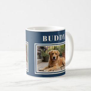Elegant Navy Blue Dog Pet Photo  Coffee Mug