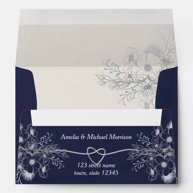 Elegant Navy Blue  Envelope (Back (Bottom))