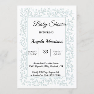 Elegant Navy Blue Floral Invitation