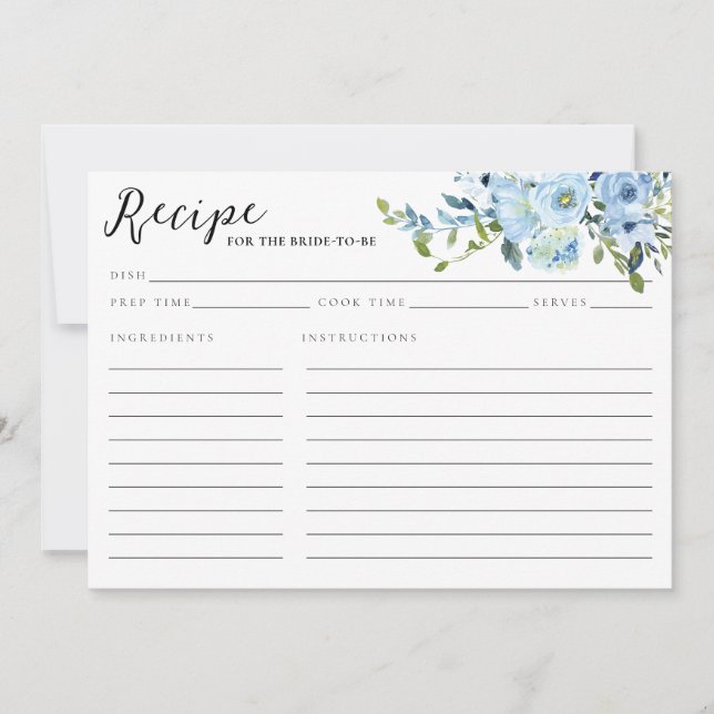 Elegant Navy Blue Floral Watercolor Bridal Shower (Front)