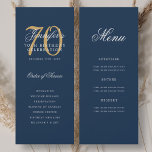 Elegant Navy Blue Gold 70th Birthday Program Menu Invitation<br><div class="desc">Elegant "Birthday Party Program" design with a sophisticated script typography w/ custom text.</div>