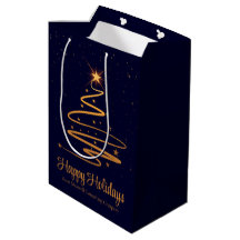 Elegant Navy Blue Gold Christmas Tree Custom