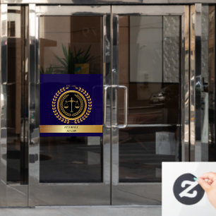 Elegant Navy Blue &gold Custom Law Firm Window Cling