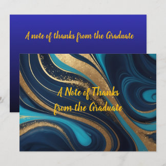 Elegant Navy Blue Gold Graduation 2026 Thank You Card