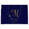 Elegant Navy Blue & Gold Monogram Name Wedding 