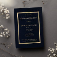 Elegant navy blue gold Special Event 
