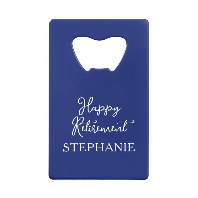 Elegant Navy Blue Happy Retirement Party (Front)