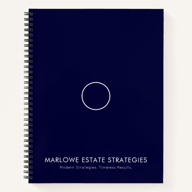 Elegant Navy Blue Legal Theme Notebook (Front)