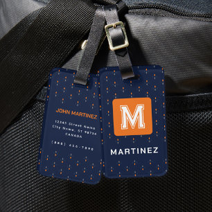 Elegant Navy Blue Luggage Tag for Man