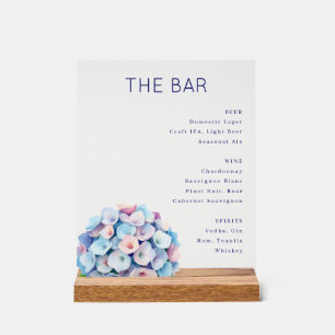 Elegant Navy Blue Minimalist Bar Menu Acrylic Sign