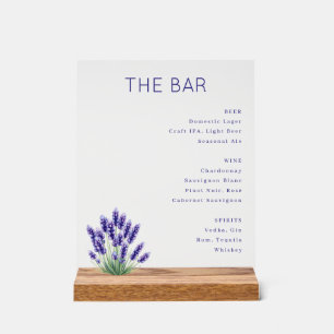 Elegant Navy Blue Minimalist Bar Menu Acrylic Sign