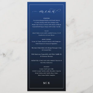Elegant Navy Blue Minimalist Menu