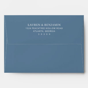 Elegant Navy Blue Minimalist Wedding Envelope