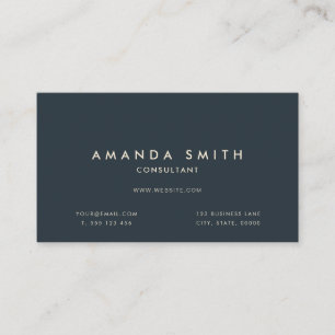 Elegant Navy Blue Modern Professional Business Card