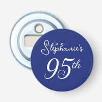 Elegant Navy Blue Monogram 95th Birthday Party