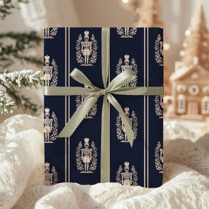 Elegant Navy Blue Nutcracker  Wrapping Paper