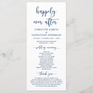 Elegant navy Blue, Our Wedding Ceremony Programme