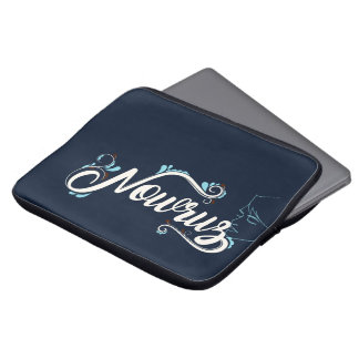 Elegant Navy Blue Personalised Name Laptop Sleeve