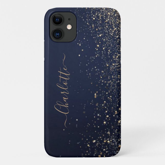  Elegant Navy Blue Phone Cover (Back)
