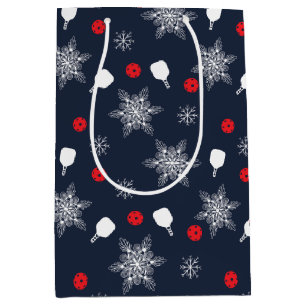 Elegant navy blue 💙 pickleball Christmas Medium Gift Bag