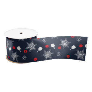 Elegant navy blue 💙 pickleball Christmas Satin Ribbon
