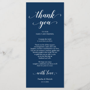 Elegant Navy Blue, Place Setting Thank You Card
