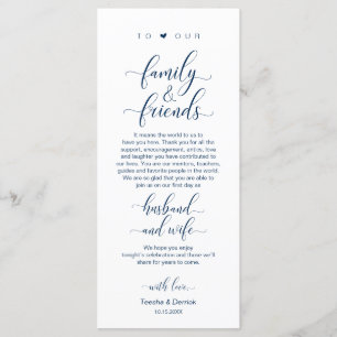 Elegant Navy Blue, Place Setting Thank You Card